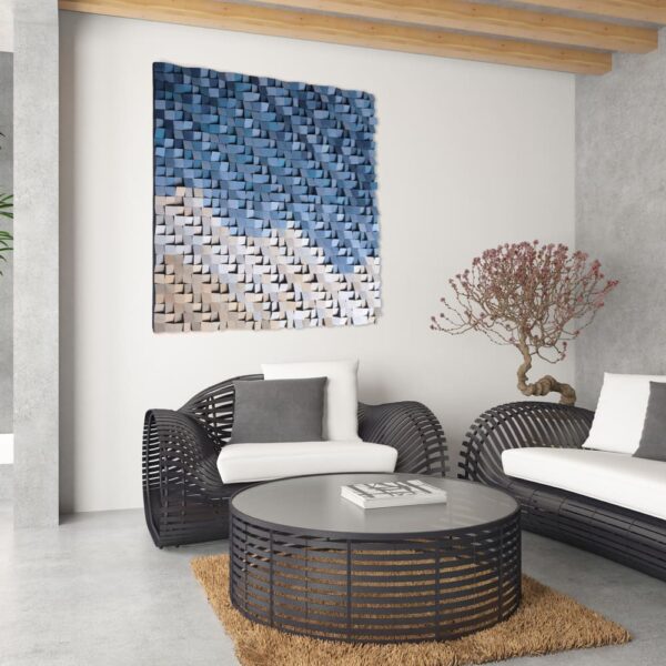 Gran mural de madera inspirado en la costa