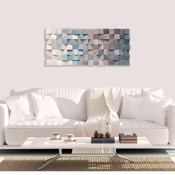 Escultura mural 3D en madera