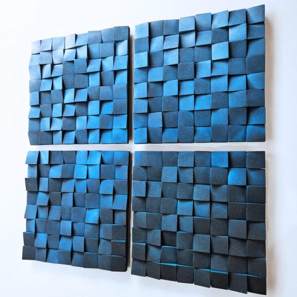 Set de murales de madera en azul degradado