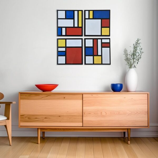 Set mural de madera estilo Mondrian - 14