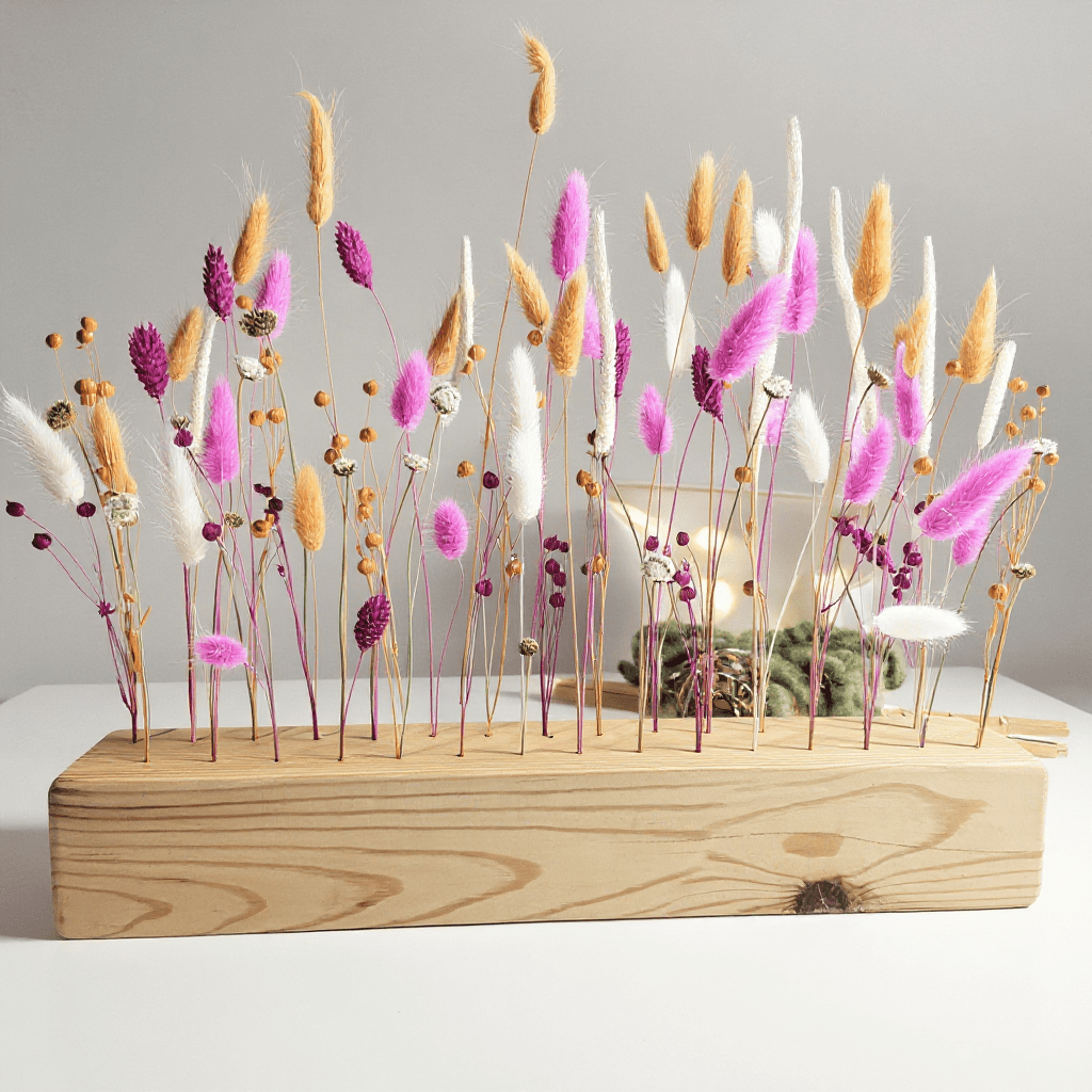 Centro de mesa bohemio con flores secas. Varios tamaños